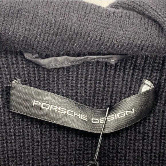 Porsche Design Men's Fabric Block Hooded Cardigan Wool Blend Jacket - M - Picture 4 of 8